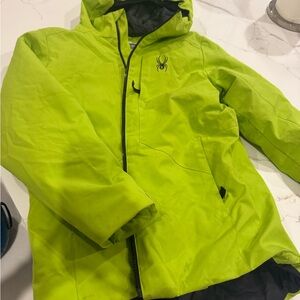 Spyder Kids Neon Green Puffer Jacket
